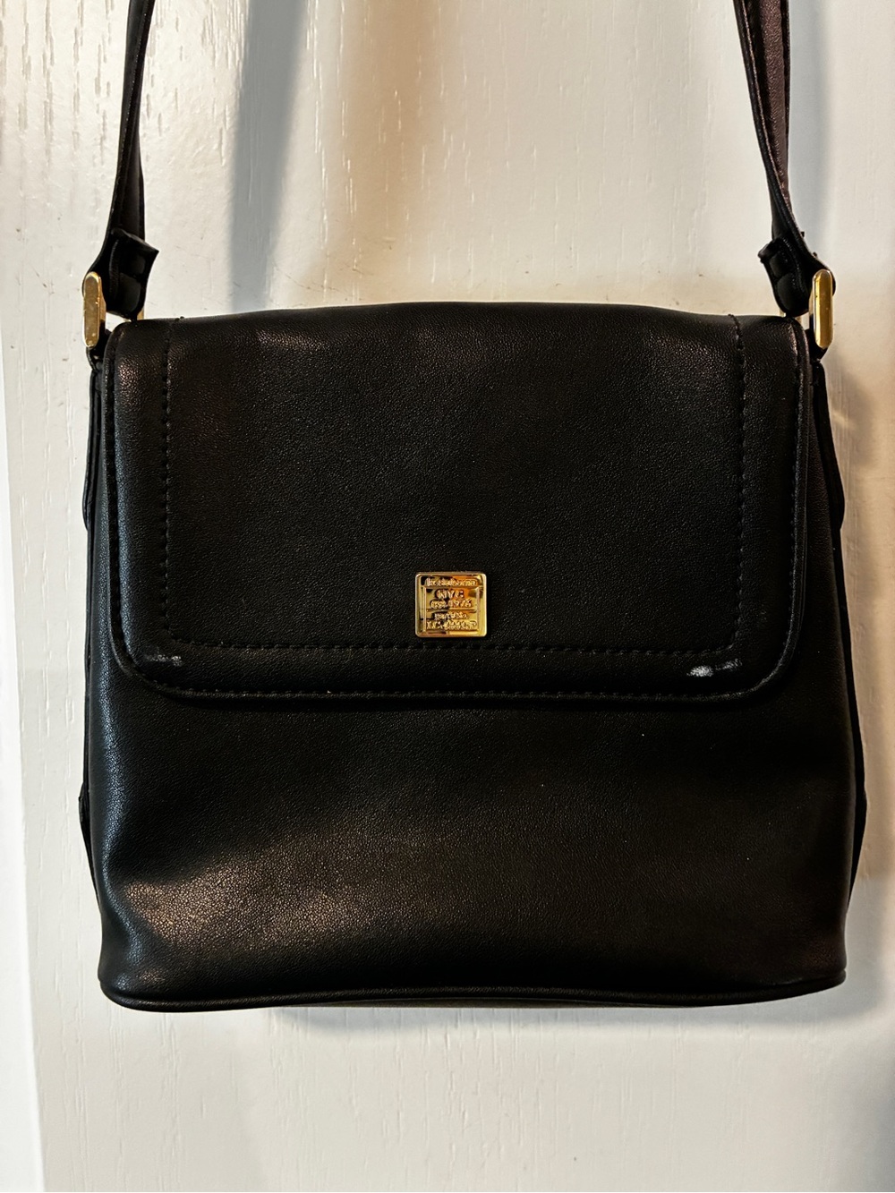 Liz Claiborne Black Crossbody Bag with Gold Hardware